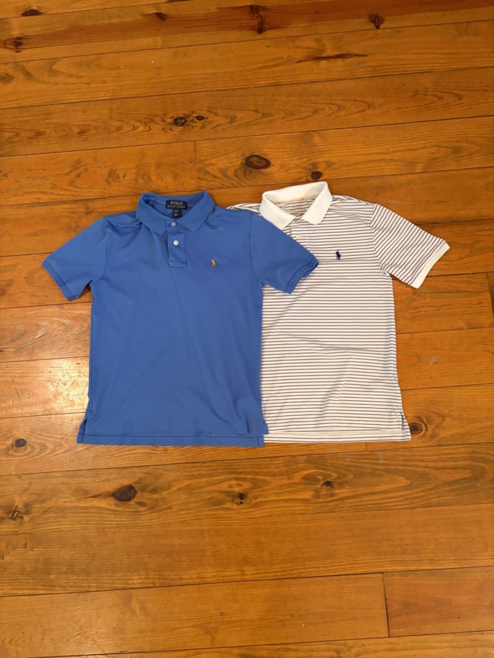 Set of 2 Polo by Ralph Lauren Boys Blue & White Striped Polo Set
